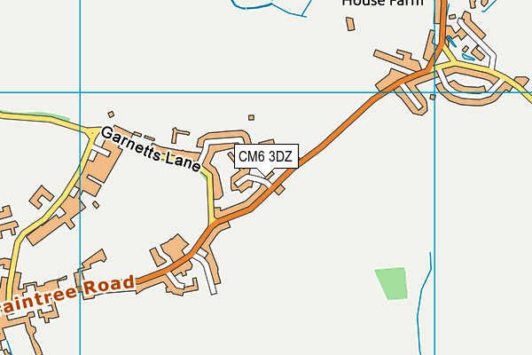 CM6 3DZ map - OS VectorMap District (Ordnance Survey)