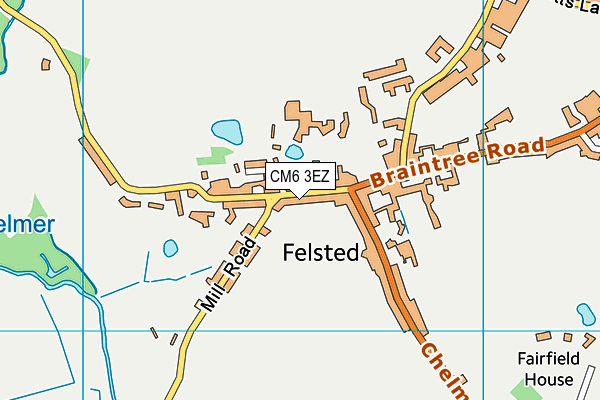 CM6 3EZ map - OS VectorMap District (Ordnance Survey)