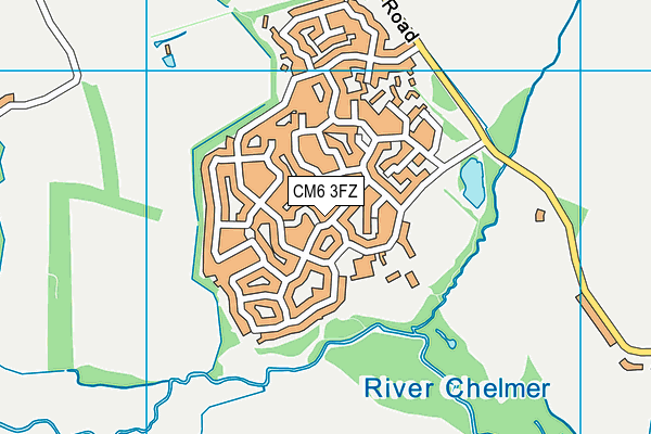 CM6 3FZ map - OS VectorMap District (Ordnance Survey)