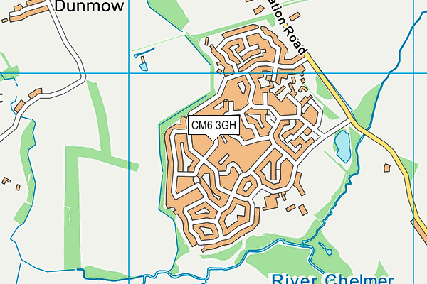 CM6 3GH map - OS VectorMap District (Ordnance Survey)
