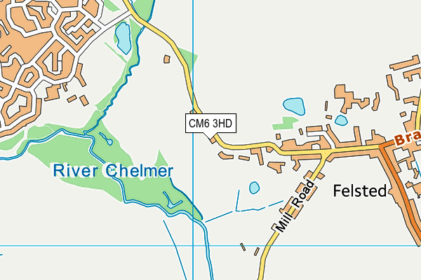 CM6 3HD map - OS VectorMap District (Ordnance Survey)