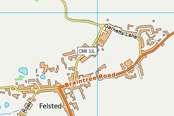 Felsted School map (CM6 3JL) - OS VectorMap District (Ordnance Survey)