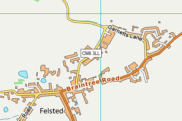 Felsted School map (CM6 3LL) - OS VectorMap District (Ordnance Survey)