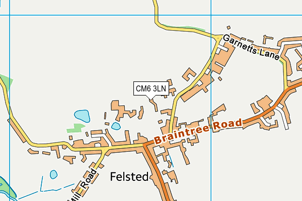 CM6 3LN map - OS VectorMap District (Ordnance Survey)