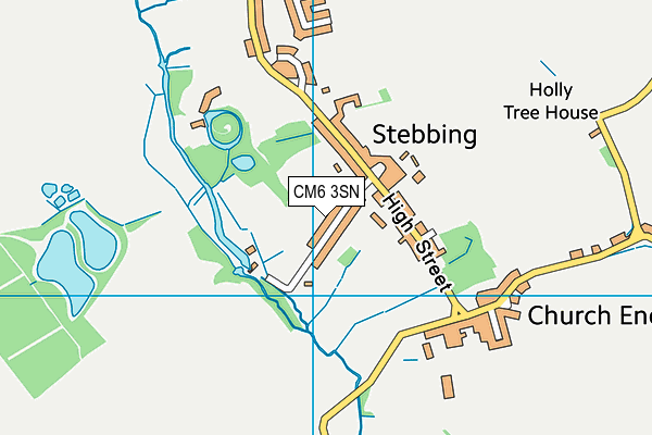 Stebbing Cricket Club map (CM6 3SN) - OS VectorMap District (Ordnance Survey)