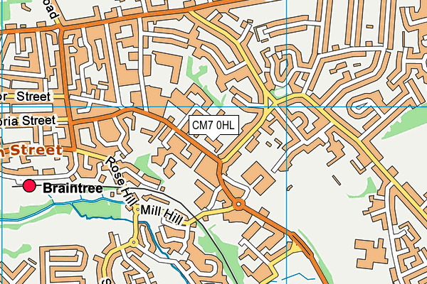 CM7 0HL map - OS VectorMap District (Ordnance Survey)