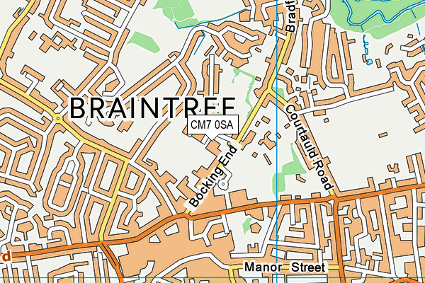 CM7 0SA map - OS VectorMap District (Ordnance Survey)