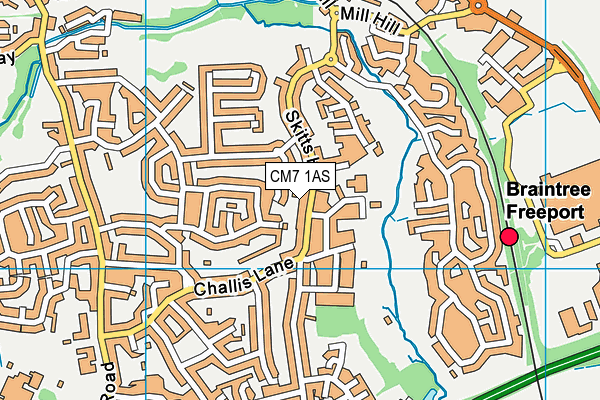 Rare Fitness map (CM7 1AS) - OS VectorMap District (Ordnance Survey)