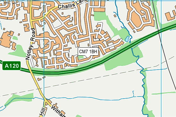 CM7 1BH map - OS VectorMap District (Ordnance Survey)