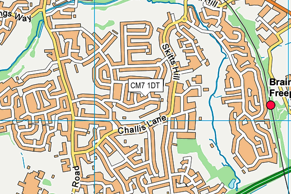 CM7 1DT map - OS VectorMap District (Ordnance Survey)