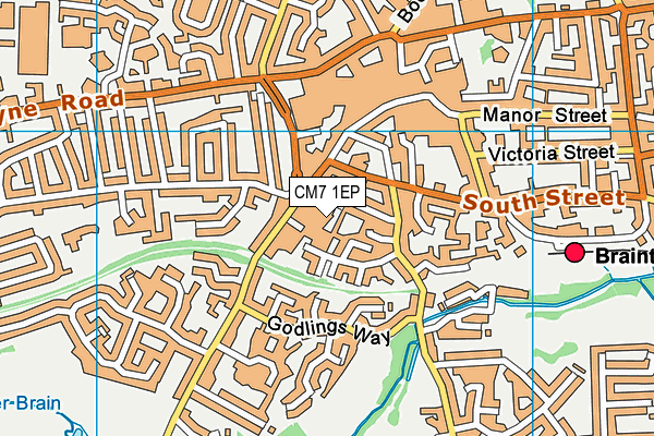 CM7 1EP map - OS VectorMap District (Ordnance Survey)