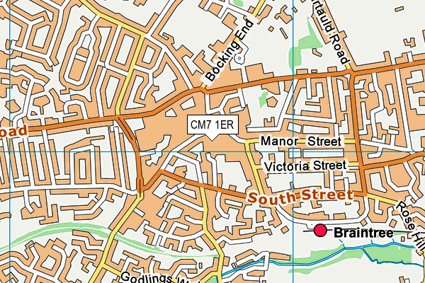 CM7 1ER map - OS VectorMap District (Ordnance Survey)