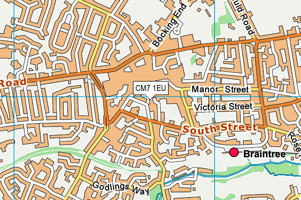 CM7 1EU map - OS VectorMap District (Ordnance Survey)