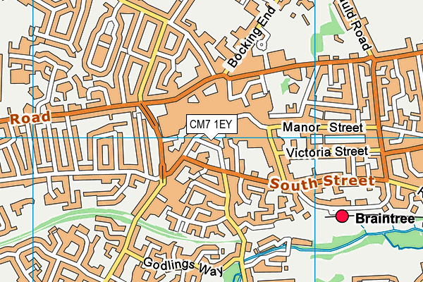 CM7 1EY map - OS VectorMap District (Ordnance Survey)