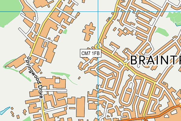 CM7 1FB map - OS VectorMap District (Ordnance Survey)