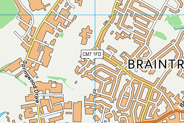 CM7 1FD map - OS VectorMap District (Ordnance Survey)