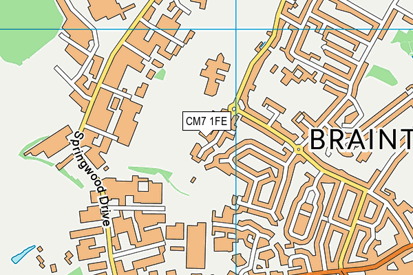 CM7 1FE map - OS VectorMap District (Ordnance Survey)