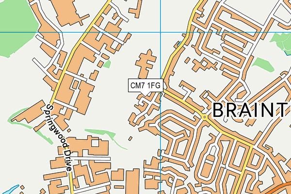 CM7 1FG map - OS VectorMap District (Ordnance Survey)