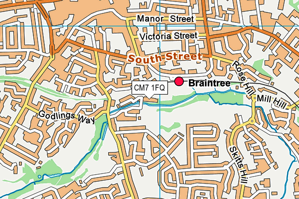 CM7 1FQ map - OS VectorMap District (Ordnance Survey)