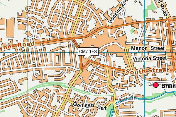 CM7 1FS map - OS VectorMap District (Ordnance Survey)