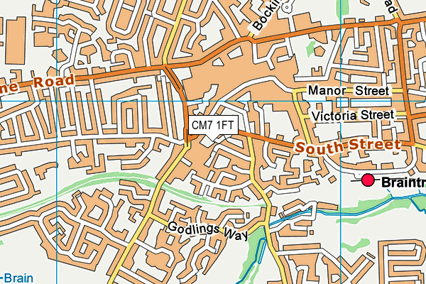 CM7 1FT map - OS VectorMap District (Ordnance Survey)
