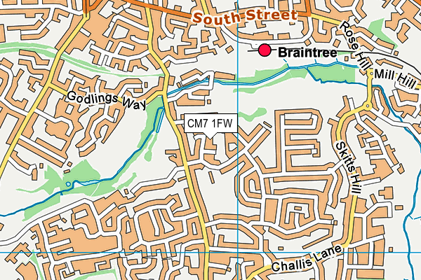 CM7 1FW map - OS VectorMap District (Ordnance Survey)