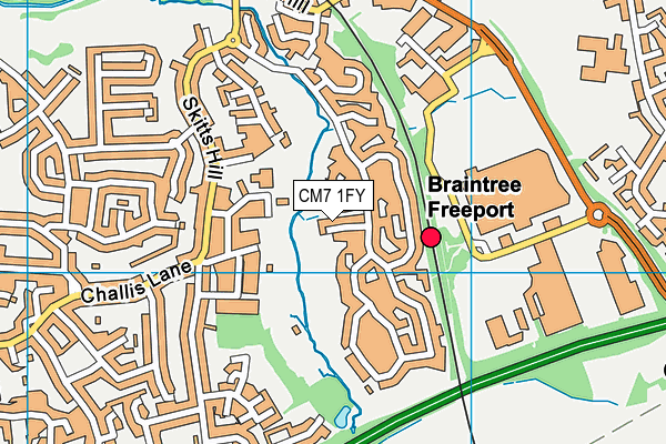 CM7 1FY map - OS VectorMap District (Ordnance Survey)