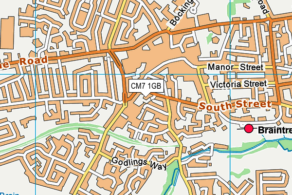 CM7 1GB map - OS VectorMap District (Ordnance Survey)