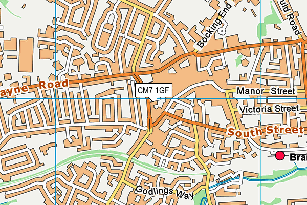 CM7 1GF map - OS VectorMap District (Ordnance Survey)