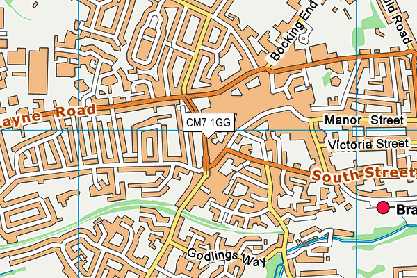 CM7 1GG map - OS VectorMap District (Ordnance Survey)