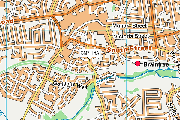 CM7 1HA map - OS VectorMap District (Ordnance Survey)