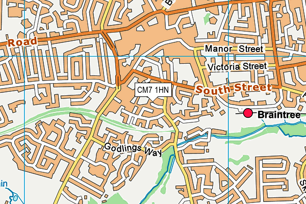 CM7 1HN map - OS VectorMap District (Ordnance Survey)