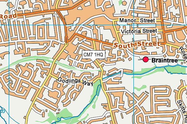 CM7 1HQ map - OS VectorMap District (Ordnance Survey)