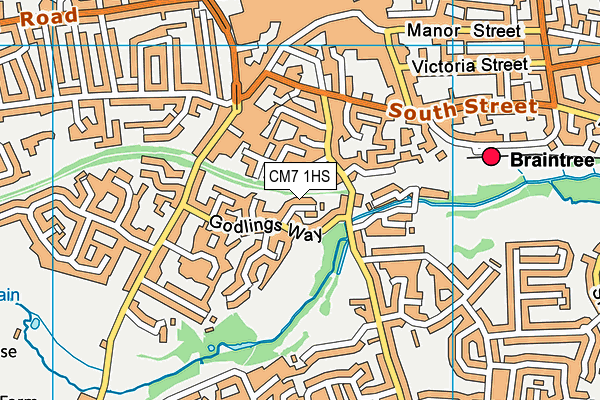 CM7 1HS map - OS VectorMap District (Ordnance Survey)