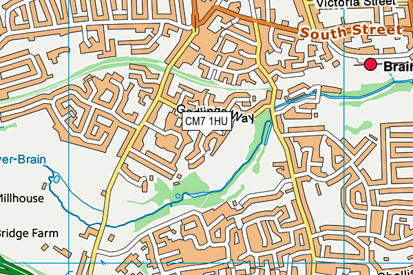 CM7 1HU map - OS VectorMap District (Ordnance Survey)