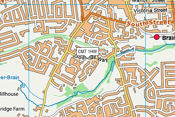 CM7 1HW map - OS VectorMap District (Ordnance Survey)