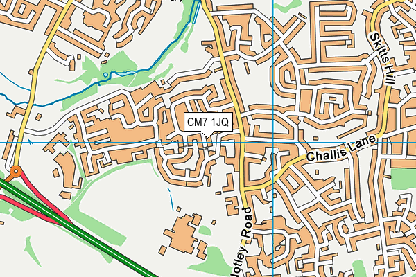 CM7 1JQ map - OS VectorMap District (Ordnance Survey)