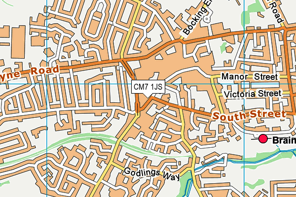 CM7 1JS map - OS VectorMap District (Ordnance Survey)