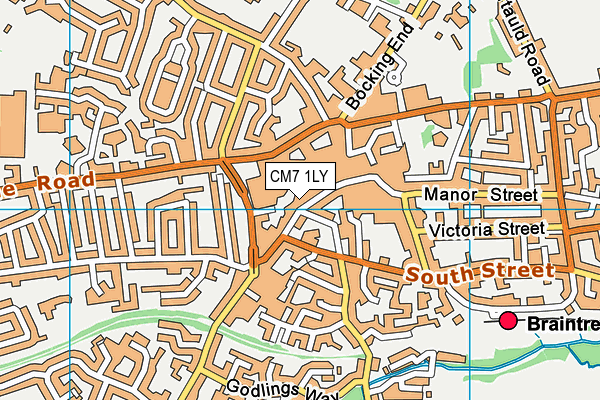 CM7 1LY map - OS VectorMap District (Ordnance Survey)