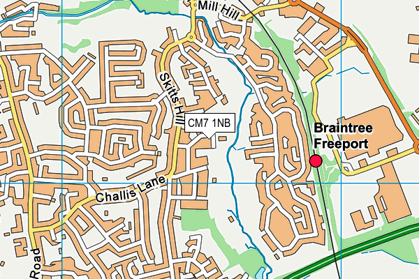 CM7 1NB map - OS VectorMap District (Ordnance Survey)