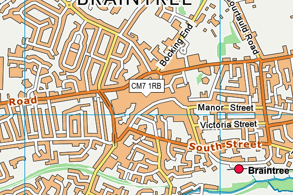 CM7 1RB map - OS VectorMap District (Ordnance Survey)