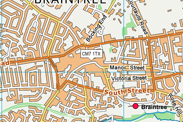 CM7 1TX map - OS VectorMap District (Ordnance Survey)