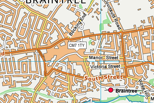 CM7 1TY map - OS VectorMap District (Ordnance Survey)