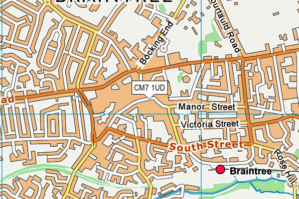 CM7 1UD map - OS VectorMap District (Ordnance Survey)