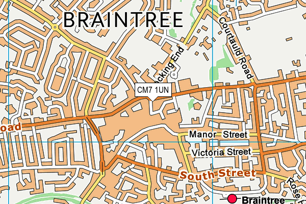 CM7 1UN map - OS VectorMap District (Ordnance Survey)
