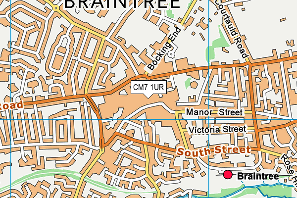 CM7 1UR map - OS VectorMap District (Ordnance Survey)