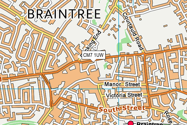 CM7 1UW map - OS VectorMap District (Ordnance Survey)