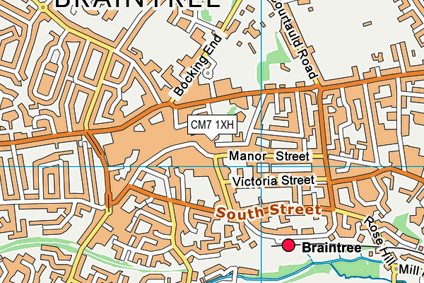 CM7 1XH map - OS VectorMap District (Ordnance Survey)