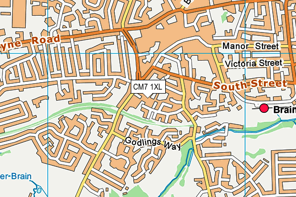 CM7 1XL map - OS VectorMap District (Ordnance Survey)