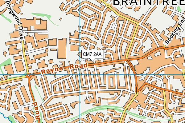 CM7 2AA map - OS VectorMap District (Ordnance Survey)